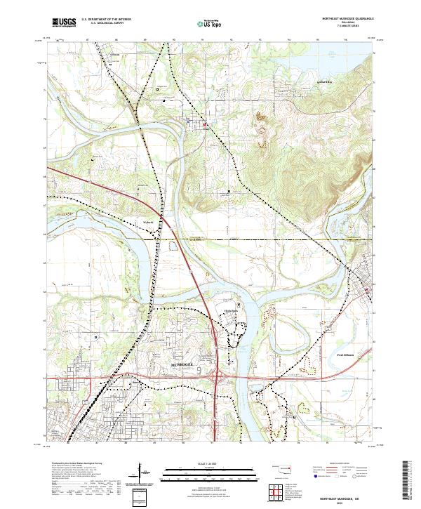 US Topo 7.5-minute map for Northeast Muskogee OK