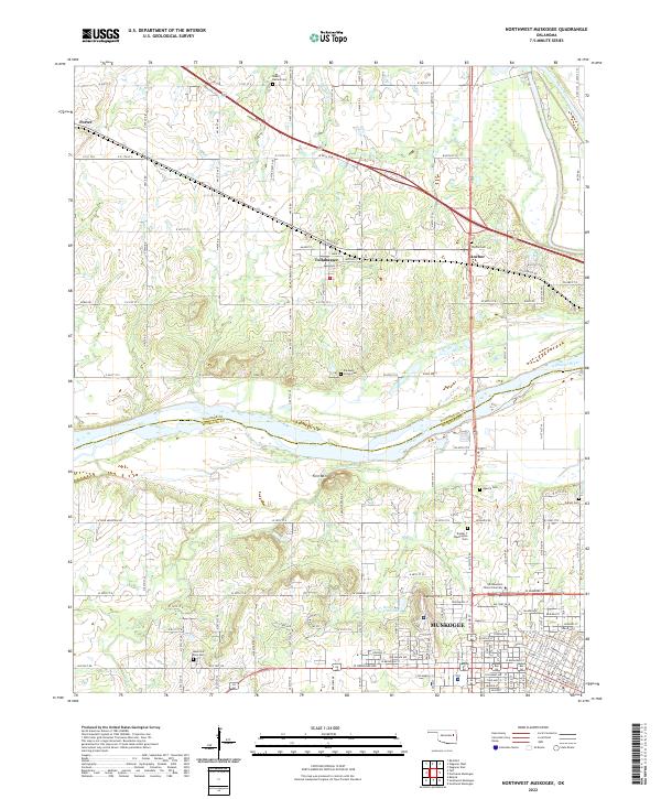 US Topo 7.5-minute map for Northwest Muskogee OK