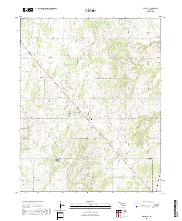 US Topo 7.5-minute map for Oakwood OK