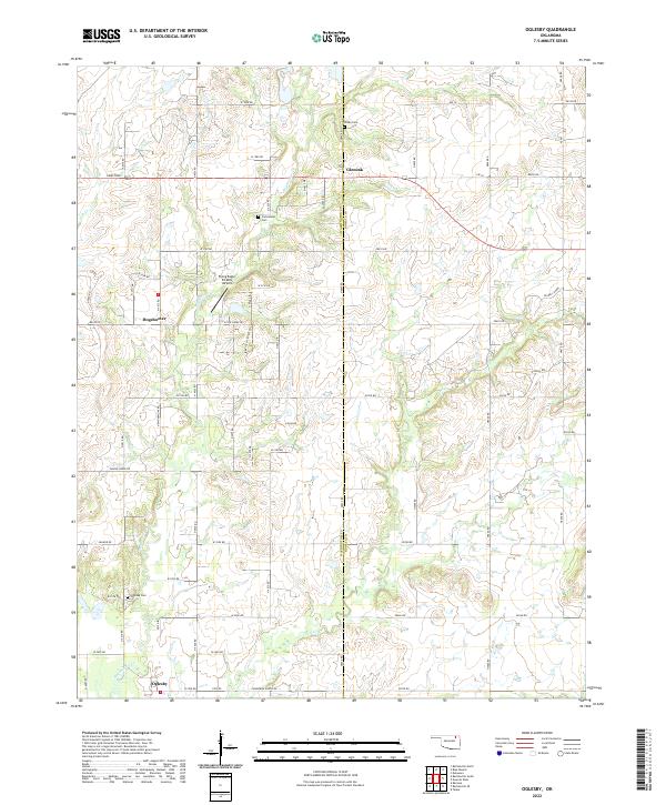 US Topo 7.5-minute map for Oglesby OK