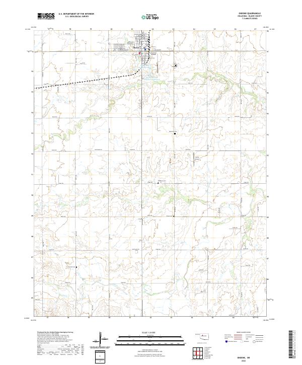 US Topo 7.5-minute map for Okeene OK