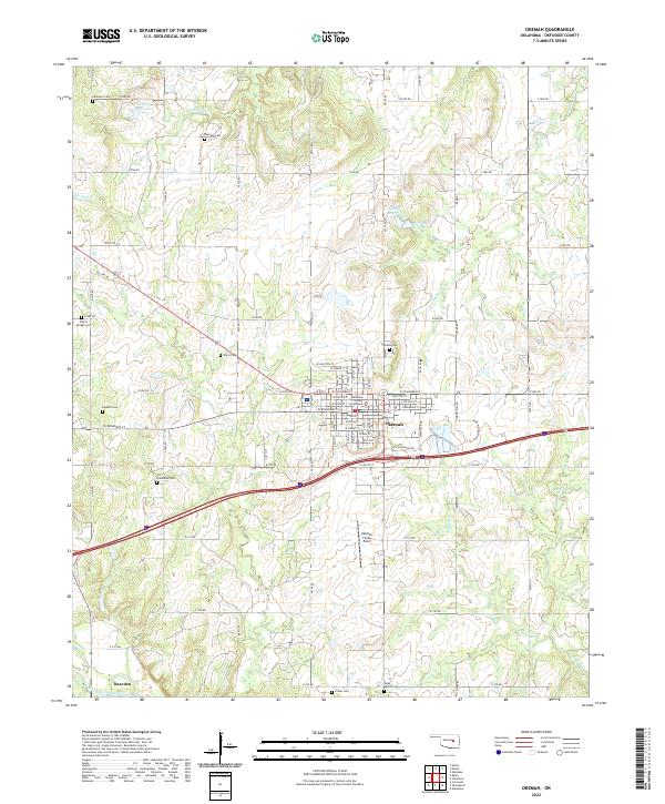 US Topo 7.5-minute map for Okemah OK