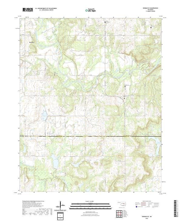 US Topo 7.5-minute map for Okemah SE OK