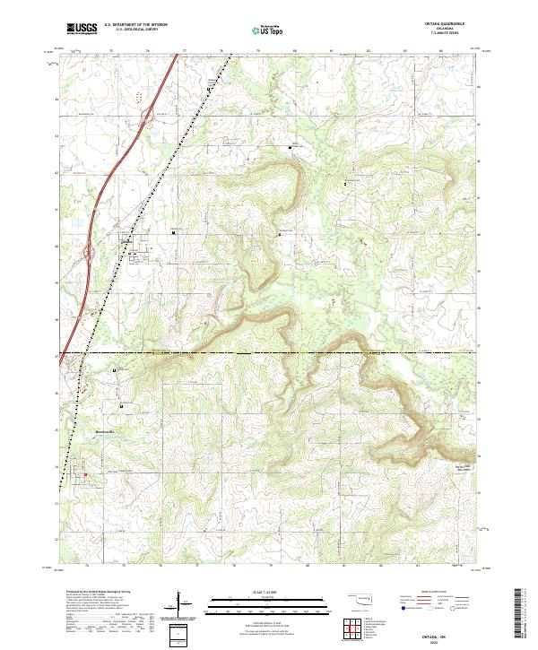 US Topo 7.5-minute map for Oktaha OK