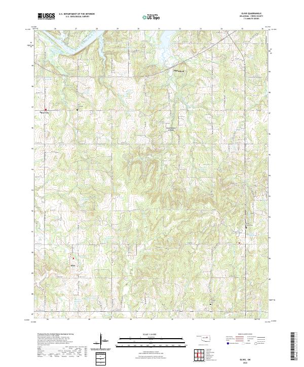 US Topo 7.5-minute map for Olive OK