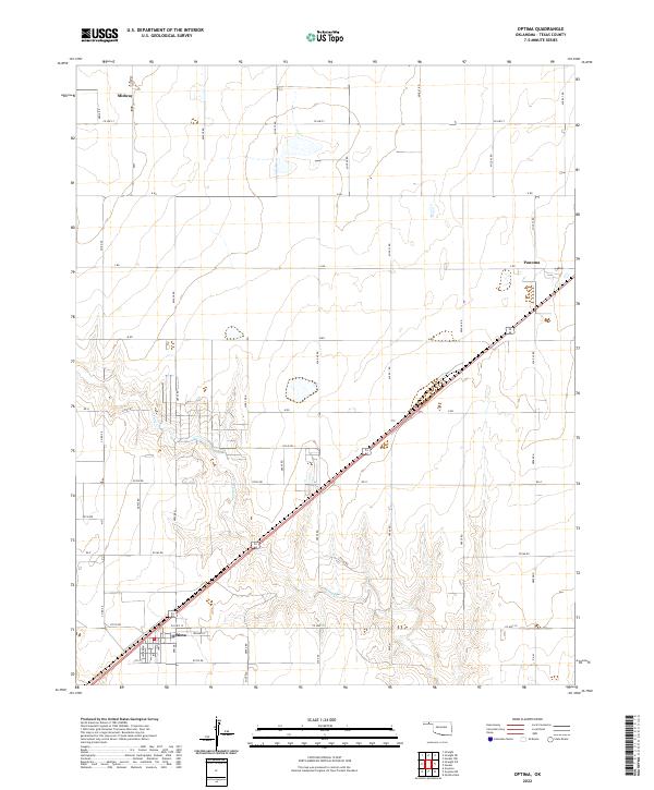 US Topo 7.5-minute map for Optima OK