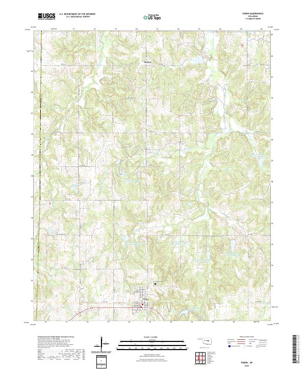 US Topo 7.5-minute map for Paden OK