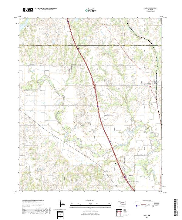 US Topo 7.5-minute map for Paoli OK