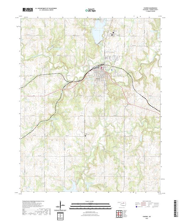 US Topo 7.5-minute map for Pawnee OK