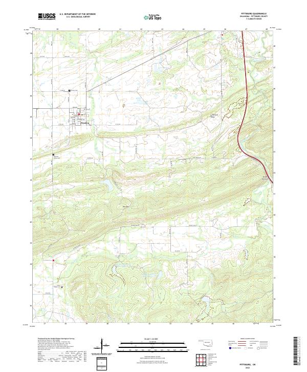 US Topo 7.5-minute map for Pittsburg OK