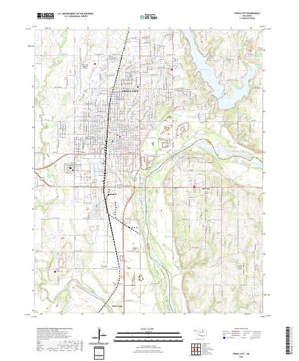 US Topo 7.5-minute map for Ponca City OK