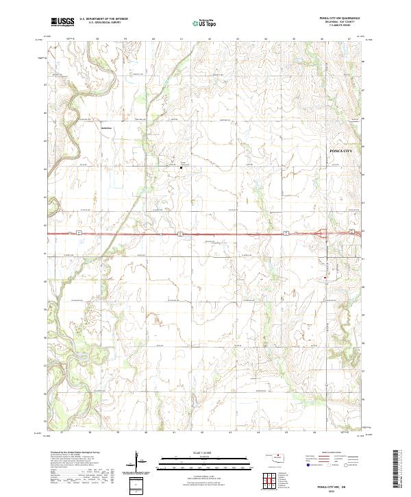 US Topo 7.5-minute map for Ponca City NW OK