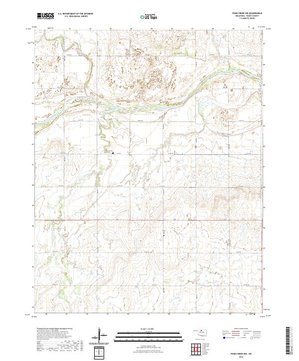 US Topo 7.5-minute map for Pond Creek NW OK