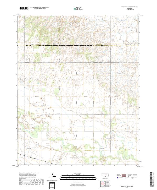 US Topo 7.5-minute map for Porcupine Butte OK