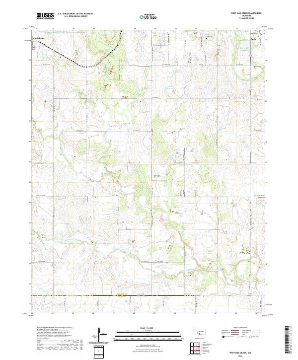 US Topo 7.5-minute map for Post Oak Creek OK