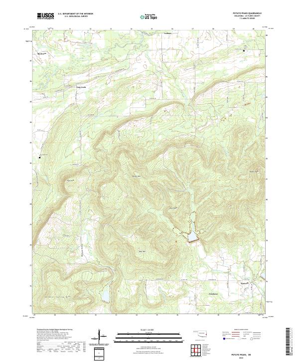 US Topo 7.5-minute map for Potato Peaks OK