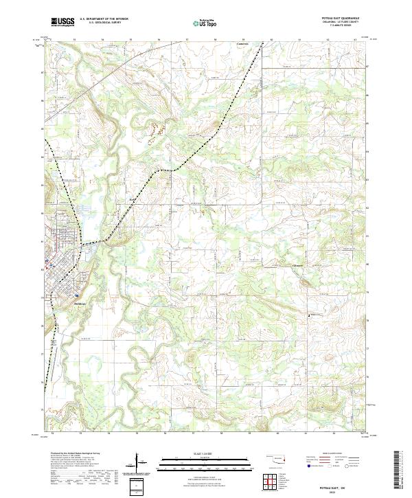 US Topo 7.5-minute map for Poteau East OK