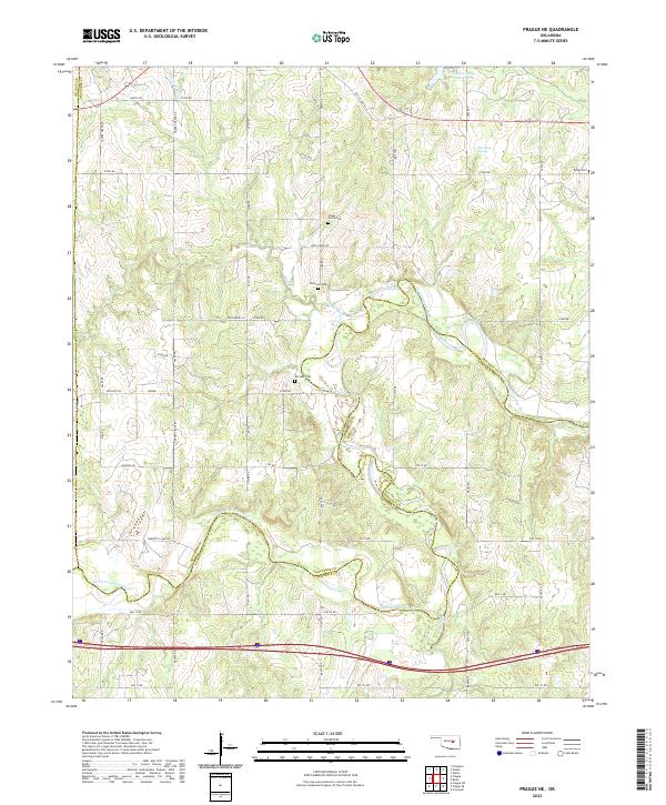 US Topo 7.5-minute map for Prague NE OK