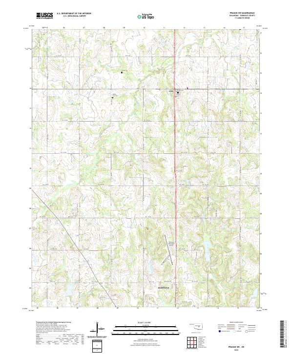 US Topo 7.5-minute map for Prague SW OK