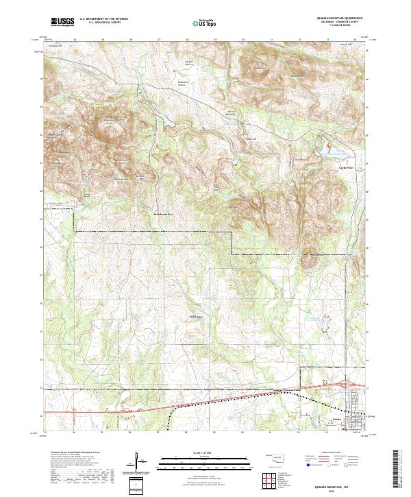 US Topo 7.5-minute map for Quanah Mountain OK