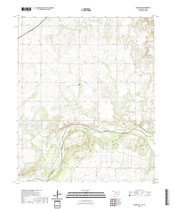 US Topo 7.5-minute map for Quanah NE OKTX