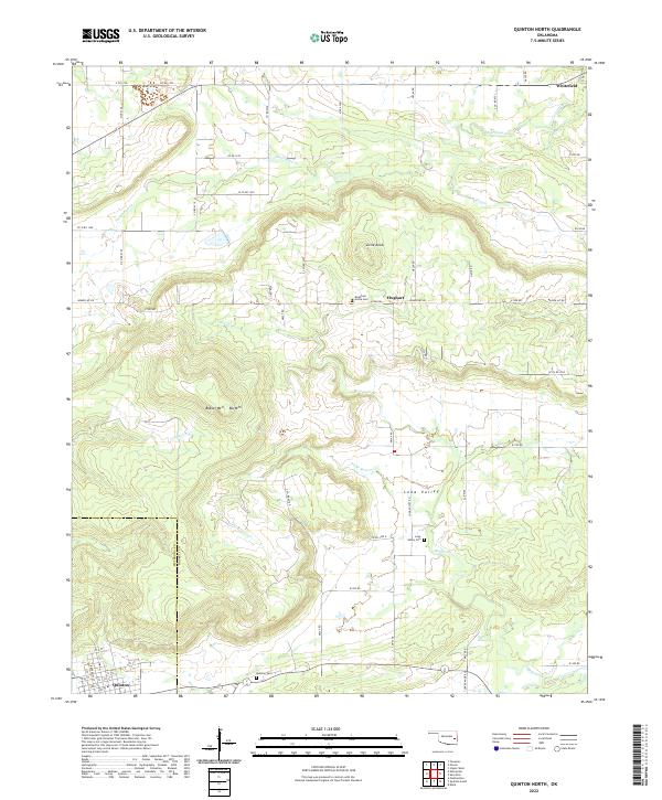 US Topo 7.5-minute map for Quinton North OK