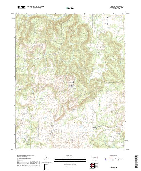 US Topo 7.5-minute map for Raiford OK