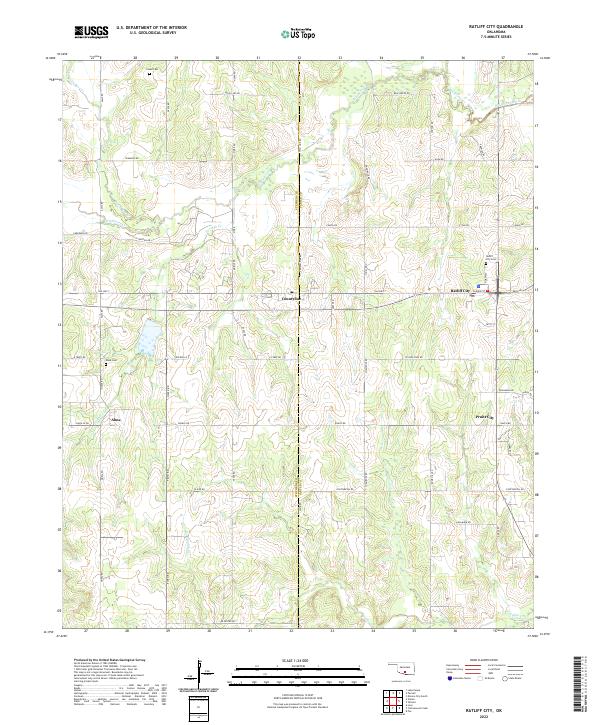 US Topo 7.5-minute map for Ratliff City OK