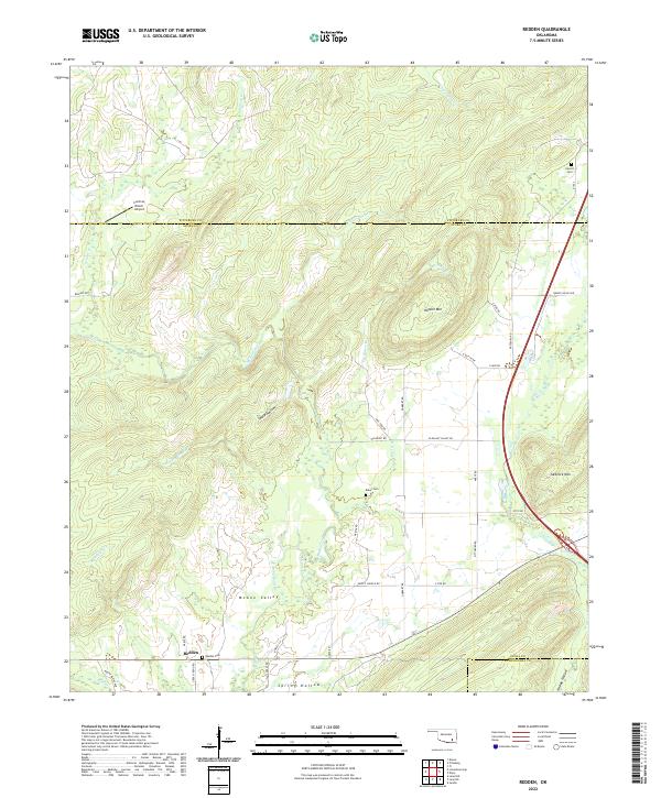 US Topo 7.5-minute map for Redden OK