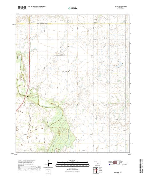 US Topo 7.5-minute map for Retrop SE OK