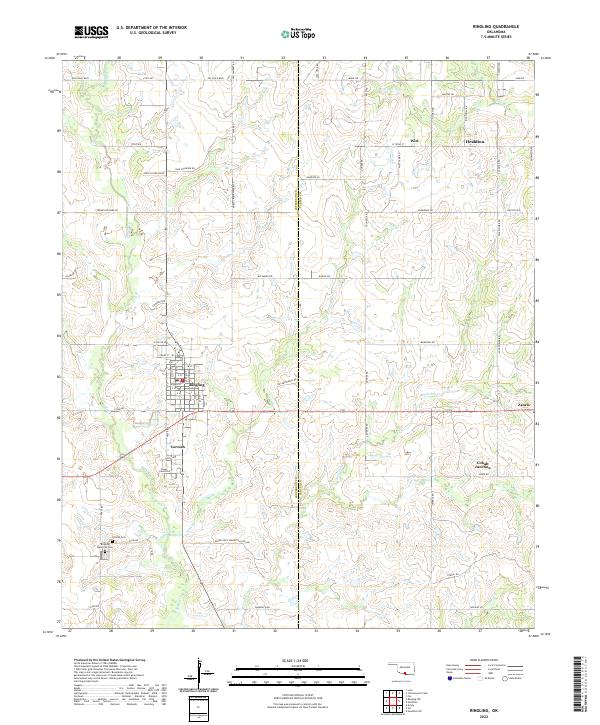 US Topo 7.5-minute map for Ringling OK