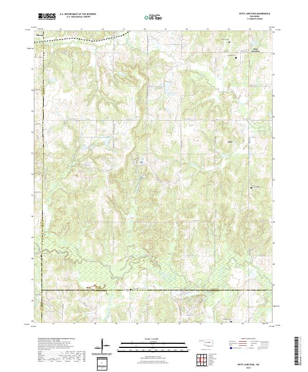 US Topo 7.5-minute map for Ritts Junction OK