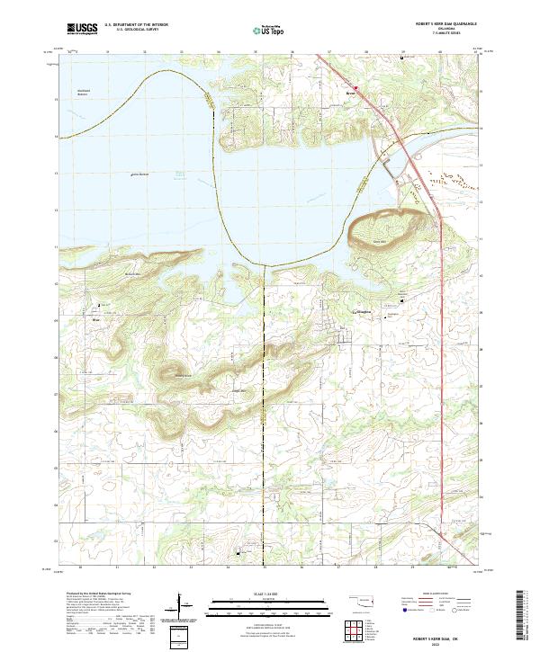 US Topo 7.5-minute map for Robert S Kerr Dam OK