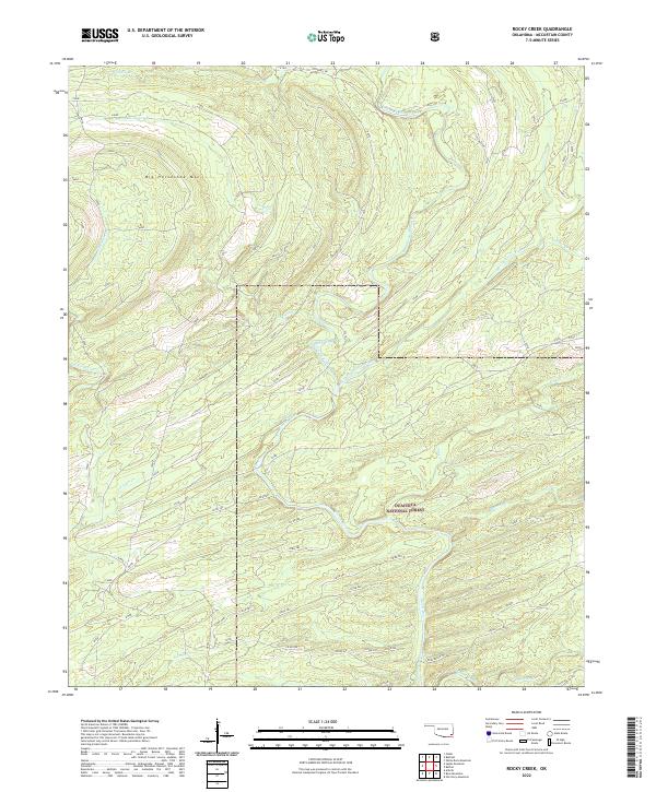 US Topo 7.5-minute map for Rocky Creek OK