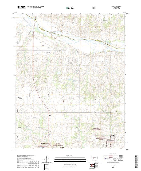 US Topo 7.5-minute map for Roll OK