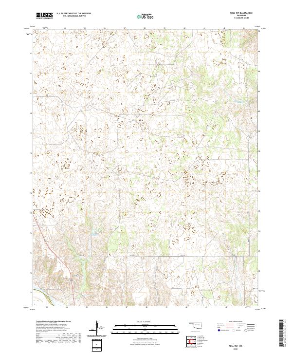 US Topo 7.5-minute map for Roll NW OK