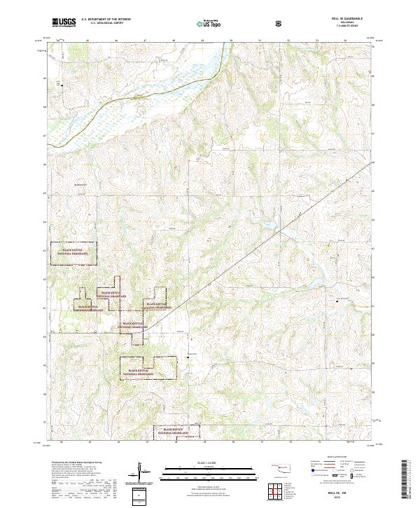 US Topo 7.5-minute map for Roll SE OK