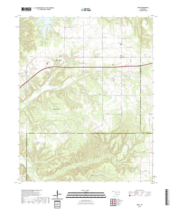 US Topo 7.5-minute map for Rose OK