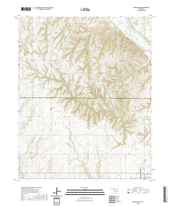 US Topo 7.5-minute map for Rough Creek OK