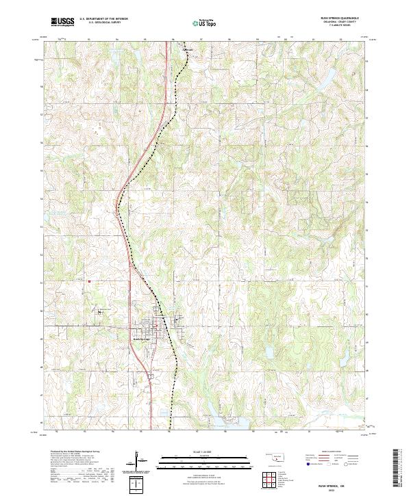 US Topo 7.5-minute map for Rush Springs OK