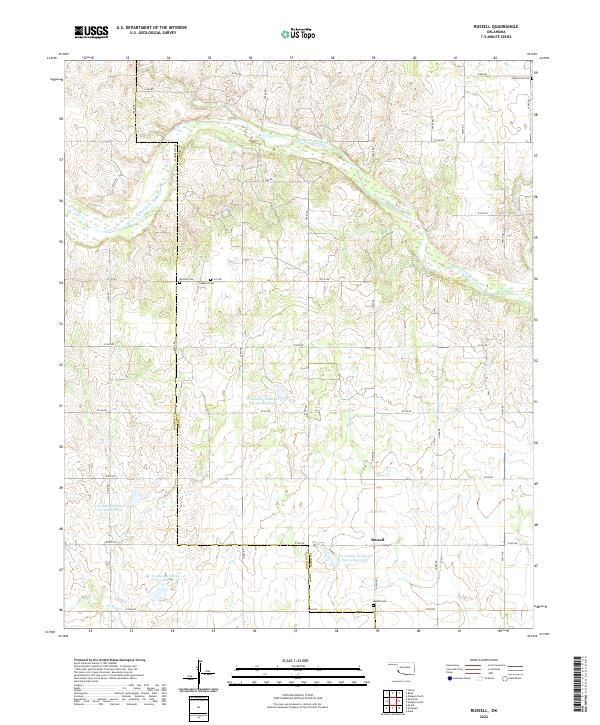 US Topo 7.5-minute map for Russell OK