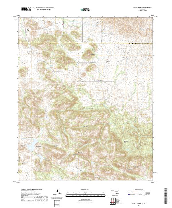 US Topo 7.5-minute map for Saddle Mountain OK