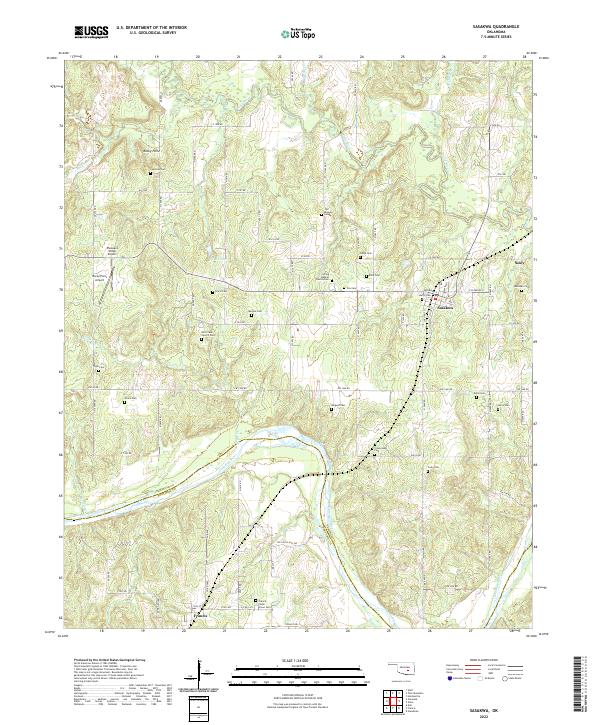 US Topo 7.5-minute map for Sasakwa OK