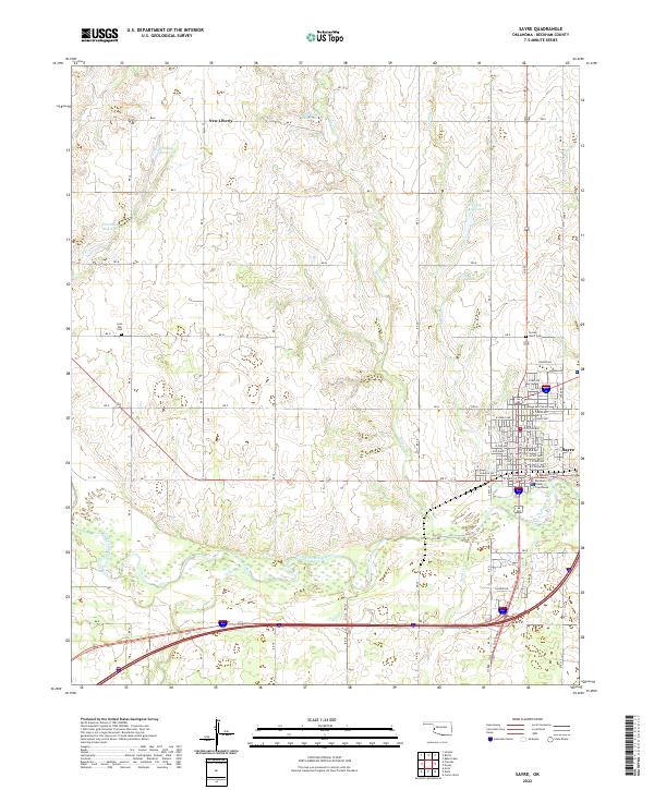 US Topo 7.5-minute map for Sayre OK