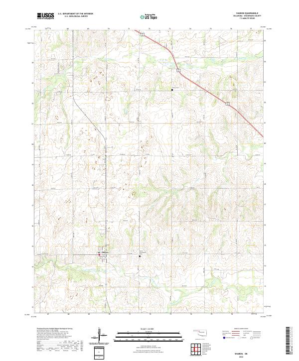 US Topo 7.5-minute map for Sharon OK