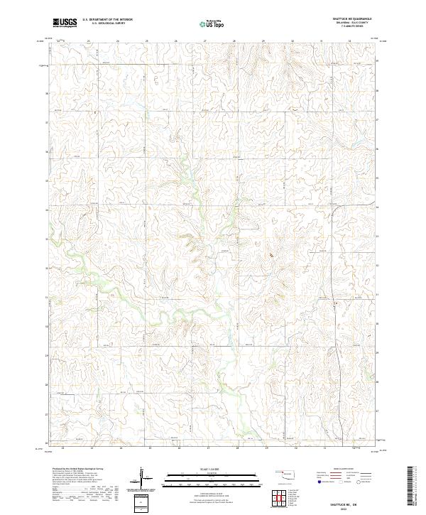 US Topo 7.5-minute map for Shattuck NE OK