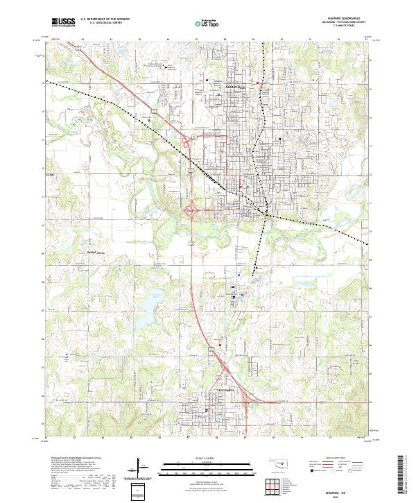 US Topo 7.5-minute map for Shawnee OK