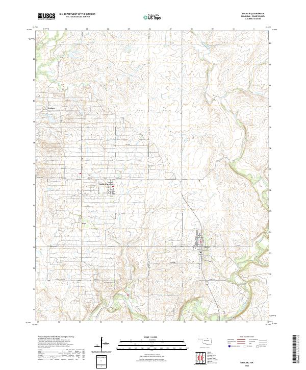 US Topo 7.5-minute map for Shidler OK