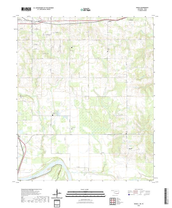 US Topo 7.5-minute map for Shoals OKTX