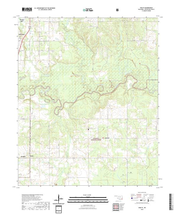 US Topo 7.5-minute map for Shults OK